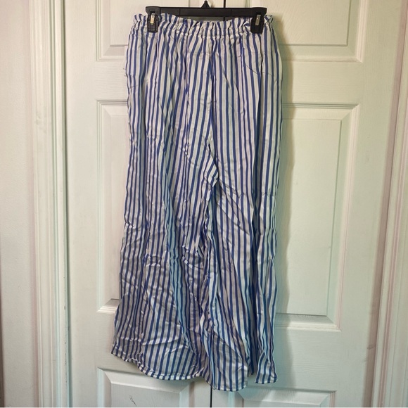 Bella Dahl Bella Dahl Ruffle Waist Striped - Bahia Breeze‎ Blue White LARGE - Picture 6 of 6